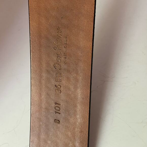 Leather Belt 36BB Don Hume Miami, Okla Hand Tooled Black Unfinished - Picture 3 of 15